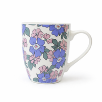 Cuire Black & White Floral Ceramic Coffee Mug | Mug for Him & Her | Perfect for Gifting | 350ml (Set of 1)
