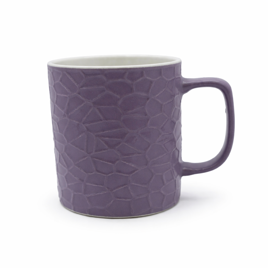 Cuire Stone Texture Lavender Ceramic Coffee Mug | Mug for Him & Her | Perfect for Gifting | 350ml (Set of 1)