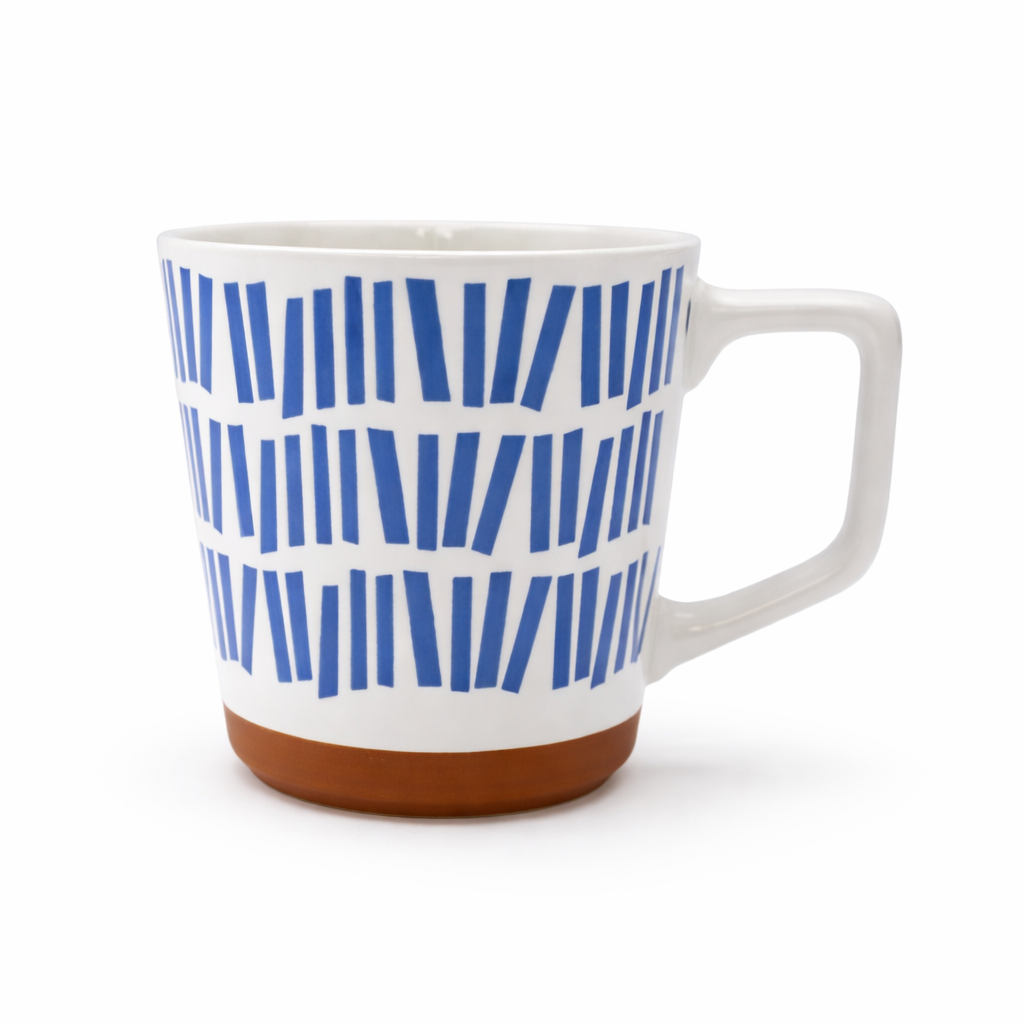 Cuire Blue Large Print Ceramic Coffee Mug | Mug for Him & Her | Perfect for Gifting | 450ml (Set of 1)