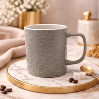Cuire Stone Texture Grey Ceramic Coffee Mug | Mug for Him & Her | Perfect for Gifting | 350ml (Set of 1)