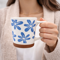 Cuire Blue Large Print Ceramic Coffee Mug | Mug for Him & Her | Perfect for Gifting | 450ml (Set of 1)