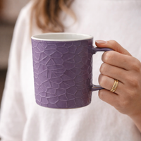 Cuire Stone Texture Lavender Ceramic Coffee Mug | Mug for Him & Her | Perfect for Gifting | 350ml (Set of 1)