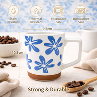 Cuire Blue Large Print Ceramic Coffee Mug | Mug for Him & Her | Perfect for Gifting | 450ml (Set of 1)