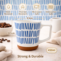 Cuire Blue Large Print Ceramic Coffee Mug | Mug for Him & Her | Perfect for Gifting | 450ml (Set of 1)