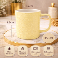 Cuire Stone Texture Pastel Yellow Ceramic Coffee Mug | Mug for Him & Her | Perfect for Gifting | 350ml (Set of 1)