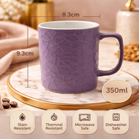 Cuire Stone Texture Lavender Ceramic Coffee Mug | Mug for Him & Her | Perfect for Gifting | 350ml (Set of 1)