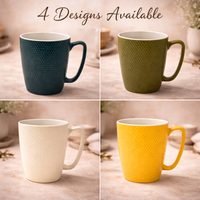 Cuire Dotted White Ceramic Coffee Mug | Mug for Him & Her | Perfect for Gifting | 470ml (Set of 1)