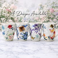 Cuire Ceramic Floral Coffee Mug | Mug for Him & Her | Perfect for Gifting | 350ml (Set of 1)