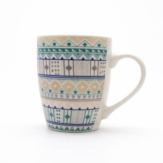 Cuire Geometric Print Ceramic Coffee Mug | Mug for Him & Her | Perfect for Gifting | 350ml (Set of 1)