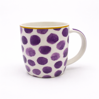 Cuire Purple Pattern Ceramic Coffee Mug | Mug for Him & Her | Perfect for Gifting | 360ml (Set of 1)