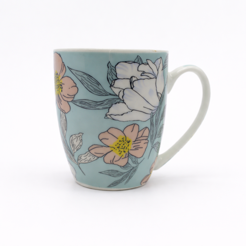Cuire Floral Ceramic Coffee Mug | Mug for Him & Her | Perfect for Gifting | 350ml (Set of 1)