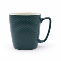 Cuire Dotted Teal Green Ceramic Coffee Mug | Mug for Him & Her | Perfect for Gifting | 470ml (Set of 1)