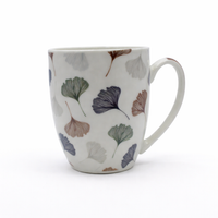 Cuire Floral Gingko Leaf Ceramic Coffee Mug | Mug for Him & Her | Perfect for Gifting | 370ml (Set of 1)