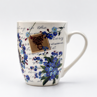 Cuire Ceramic Floral Coffee Mug | Mug for Him & Her | Perfect for Gifting | 350ml (Set of 1)