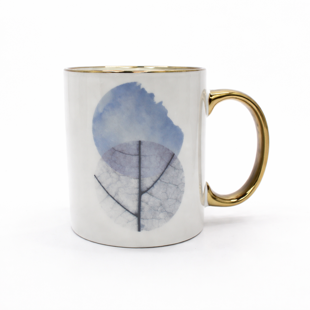 Cuire Golden Watercolour Design Ceramic Coffee Mug | Mug for Him & Her | Perfect for Gifting | 360ml (Set of 1)