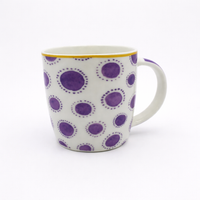 Cuire Purple Pattern Ceramic Coffee Mug | Mug for Him & Her | Perfect for Gifting | 360ml (Set of 1)