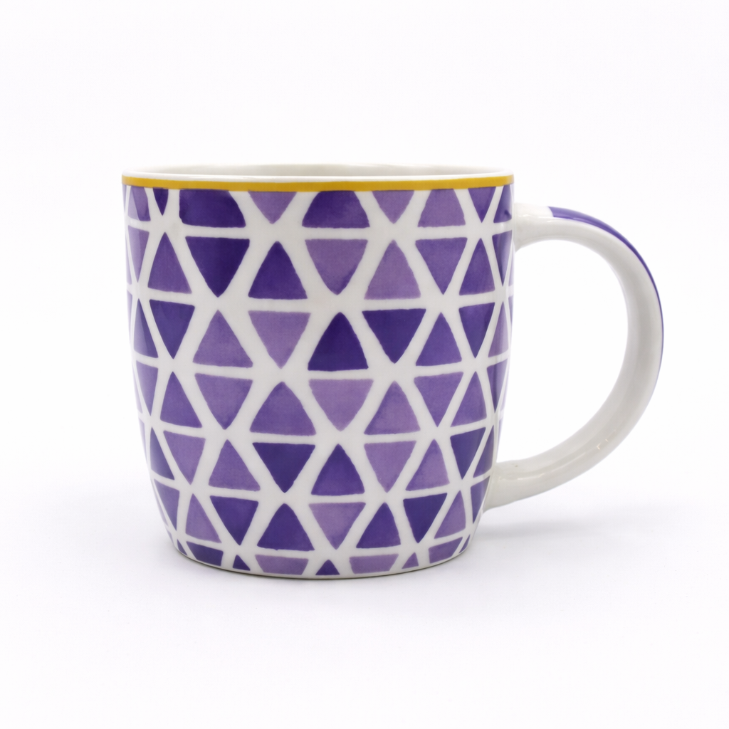Cuire Purple Pattern Ceramic Coffee Mug | Mug for Him & Her | Perfect for Gifting | 360ml (Set of 1)