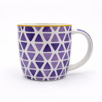 Cuire Purple Pattern Ceramic Coffee Mug | Mug for Him & Her | Perfect for Gifting | 360ml (Set of 1)