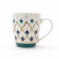 Cuire Geometric Print Ceramic Coffee Mug | Mug for Him & Her | Perfect for Gifting | 350ml (Set of 1)