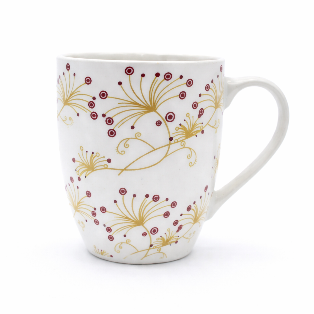 Cuire Ceramic Floral Wildflower Coffee Mug | Mug for Him & Her | Perfect for Gifting | 350ml (Set of 1)