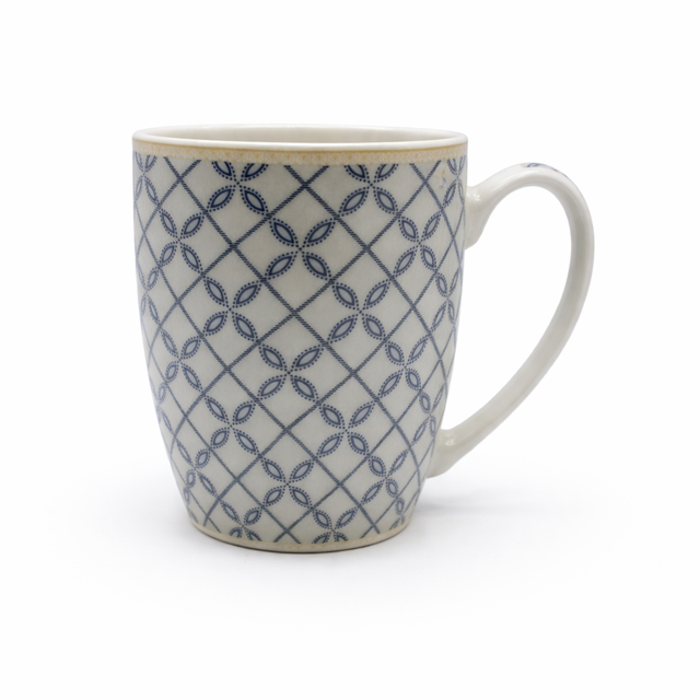Cuire Lattice Ceramic Coffee Mug | Mug for Him & Her | Perfect for Gifting | 370ml (Set of 1)