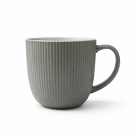 Cuire Solid Colour Ribbed Ceramic Coffee Mug | Mug for Him & Her | Perfect for Gifting | 350ml (Set of 1)