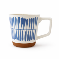 Cuire Blue Large Print Ceramic Coffee Mug | Mug for Him & Her | Perfect for Gifting | 450ml (Set of 1)