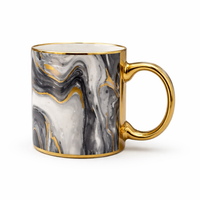 Cuire Golden Marble Ceramic Coffee Mug | Mug for Him & Her | Perfect for Gifting | 330ml (Set of 1)