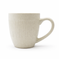 Cuire Ribbed White Coloured Coffee Mug | Mug for Him & Her | Perfect for Gifting | 510ml (Set of 1)