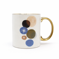 Cuire Golden Watercolour Design Ceramic Coffee Mug | Mug for Him & Her | Perfect for Gifting | 360ml (Set of 1)