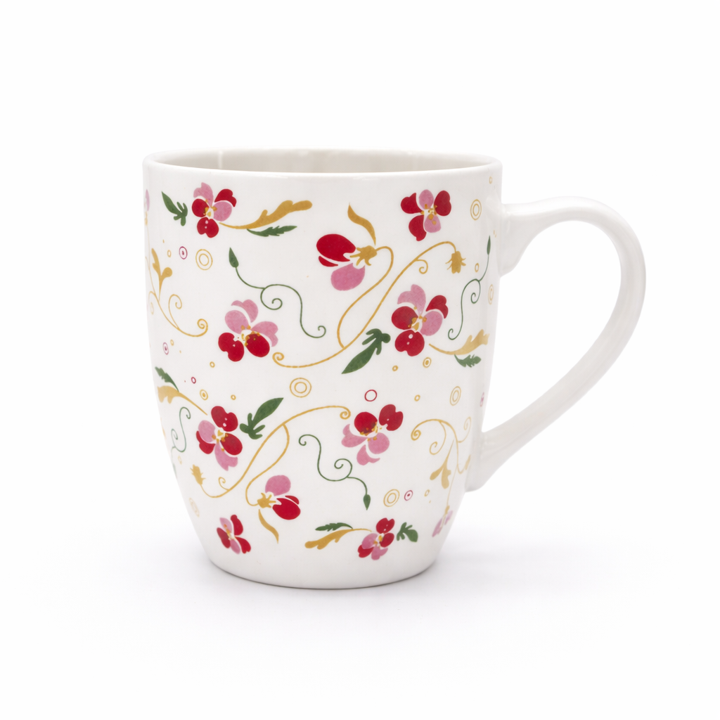Cuire Ceramic Floral Wildflower Coffee Mug | Mug for Him & Her | Perfect for Gifting | 350ml (Set of 1)