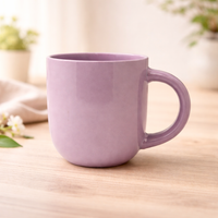 Cuire Solid Lavender Colour Ceramic Coffee Mug | Mug for Him & Her | Perfect for Gifting | 250ml (Set of 1)