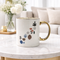 Cuire Golden Watercolour Design Ceramic Coffee Mug | Mug for Him & Her | Perfect for Gifting | 360ml (Set of 1)