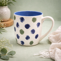 Cuire Polka Dots White Ceramic Coffee Mug | Mug for Him & Her | Perfect for Gifting | 580ml (Set of 1)