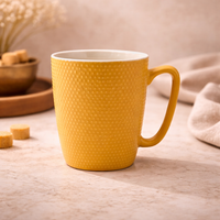 Cuire Dotted Yellow Ceramic Coffee Mug | Mug for Him & Her | Perfect for Gifting | 470ml (Set of 1)
