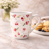 Cuire Ceramic Floral Wildflower Coffee Mug | Mug for Him & Her | Perfect for Gifting | 350ml (Set of 1)