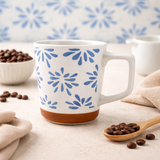 Cuire Blue Large Print Ceramic Coffee Mug | Mug for Him & Her | Perfect for Gifting | 450ml (Set of 1)
