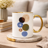 Cuire Golden Watercolour Design Ceramic Coffee Mug | Mug for Him & Her | Perfect for Gifting | 360ml (Set of 1)