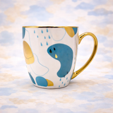 Cuire Golden Designer Ceramic Coffee Mug | Mug for Him & Her | Perfect for Gifting | 370ml (Set of 1)