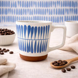 Cuire Blue Large Print Ceramic Coffee Mug | Mug for Him & Her | Perfect for Gifting | 450ml (Set of 1)