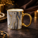 Cuire Golden Marble Ceramic Coffee Mug | Mug for Him & Her | Perfect for Gifting | 330ml (Set of 1)