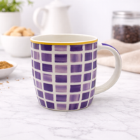 Cuire Purple Pattern Ceramic Coffee Mug | Mug for Him & Her | Perfect for Gifting | 360ml (Set of 1)