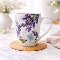 Cuire Ceramic Floral Coffee Mug | Mug for Him & Her | Perfect for Gifting | 350ml (Set of 1)