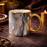Cuire Golden Marble Ceramic Coffee Mug | Mug for Him & Her | Perfect for Gifting | 330ml (Set of 1)
