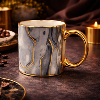 Cuire Golden Marble Ceramic Coffee Mug | Mug for Him & Her | Perfect for Gifting | 330ml (Set of 1)