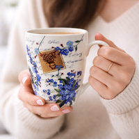 Cuire Ceramic Floral Coffee Mug | Mug for Him & Her | Perfect for Gifting | 350ml (Set of 1)