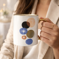 Cuire Golden Watercolour Design Ceramic Coffee Mug | Mug for Him & Her | Perfect for Gifting | 360ml (Set of 1)