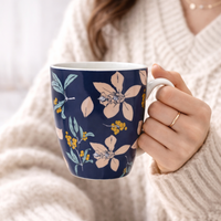 Cuire Floral Ceramic Coffee Mug | Mug for Him & Her | Perfect for Gifting | 350ml (Set of 1)