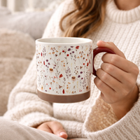 Cuire Red Wildflower Ceramic Coffee Mug | Mug for Him & Her | Perfect for Gifting | 370ml (Set of 1)
