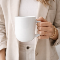 Cuire Solid White Ceramic Coffee Mug | Mug for Him & Her | Perfect for Gifting | 250ml (Set of 1)